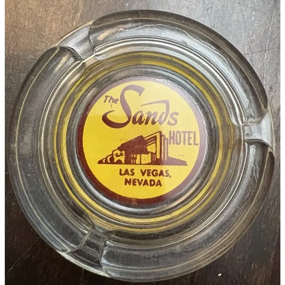 Vintage The Sands Hotel Casino Glass Ashtray Las Vegas Nevada Advertising MCM
